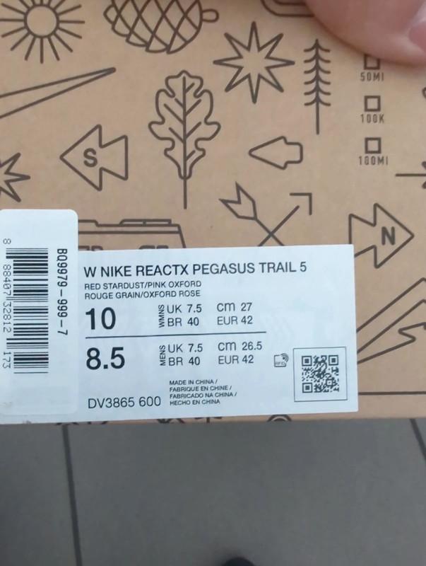 Nike reactx Pegasus trail 5 taille 42